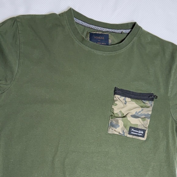 Nomad Other - Nomad Mens Olive Green Tactical Camo Zipper Pocket T-Shirt Size Medium